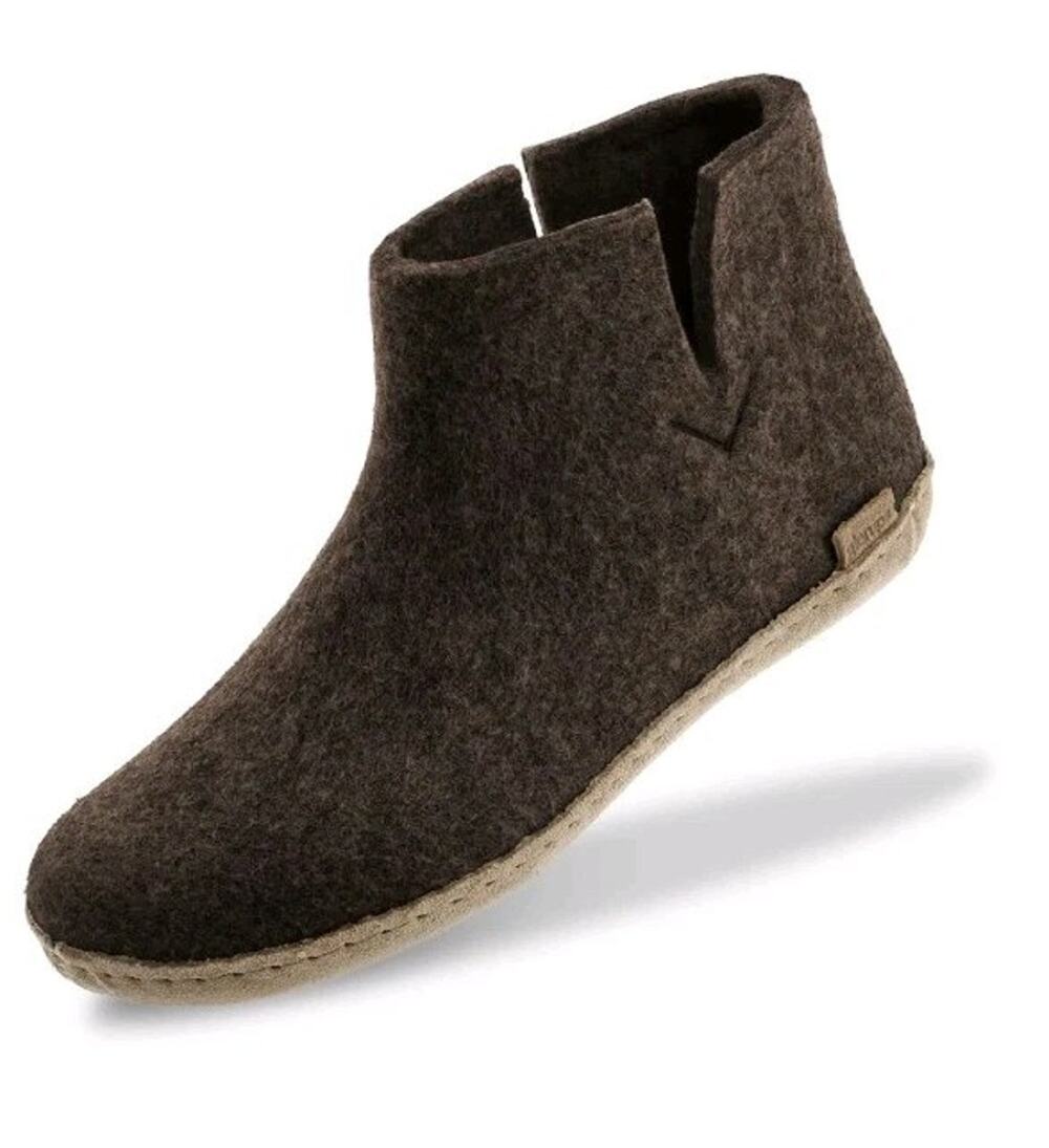 Glerups Felt Ankle Wool Boot Leather Sole - Wmns US 6 EU 36 |Brown| Cozy Comfort